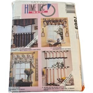 McCall's 3087, Home Decor, Window Treatments, Toppers, Valances, Curtains